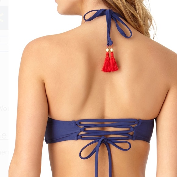 🌊Embroidered High Neck Bikini Top - Picture 4 of 8